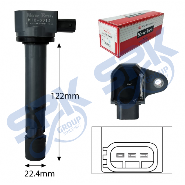New Era Ignition Coil MIC-H3013 (30520-PFE-004, 30520-PFE-005 - Honda Acty HA6, HA7)