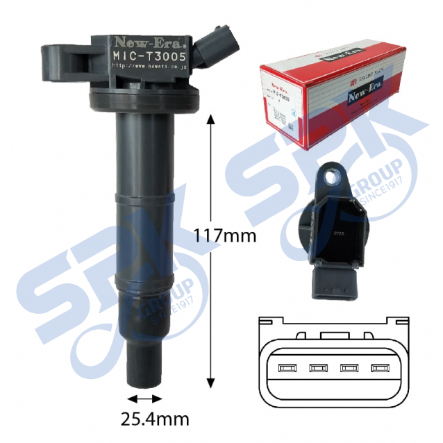 New Era Ignition Coil MIC-T3005 (90919-02243, 90919-02244 - Toyota Picnic ACM20, Camry ACV30, Estima ACR30)