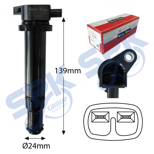 New Era Ignition Coil MIC-X3051 (27301-26640 - Hyundai Verna 1.6, Kia Rio 1.6, Accent)