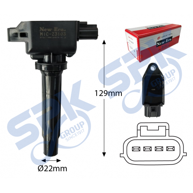 New Era Ignition Coil MIC-Z3103 (PE20-18-100, PE01-18-100 - Mazda 3 BM BN Model)