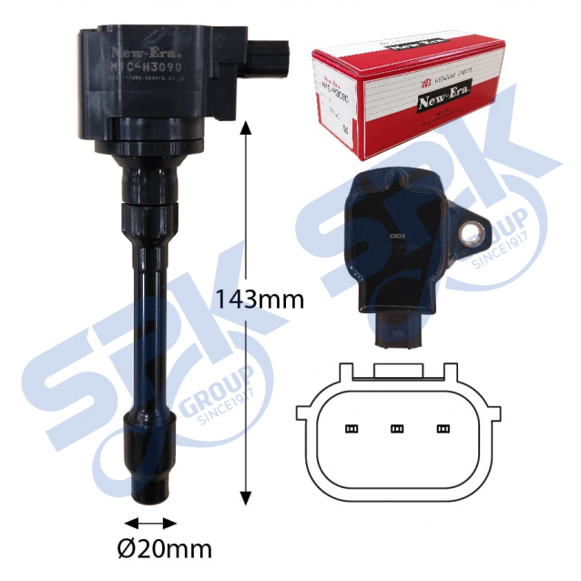 New Era Ignition Coil MIC-H3090 (30520-5R0-003, 30520-5R0-013 - Fit, Civic)