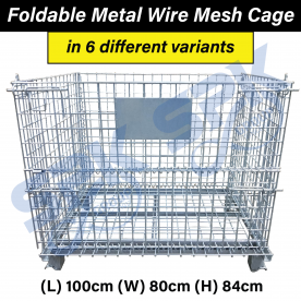 Foldable Metal Wire Mesh Cage 100x80x84cm (with 6 different variants)