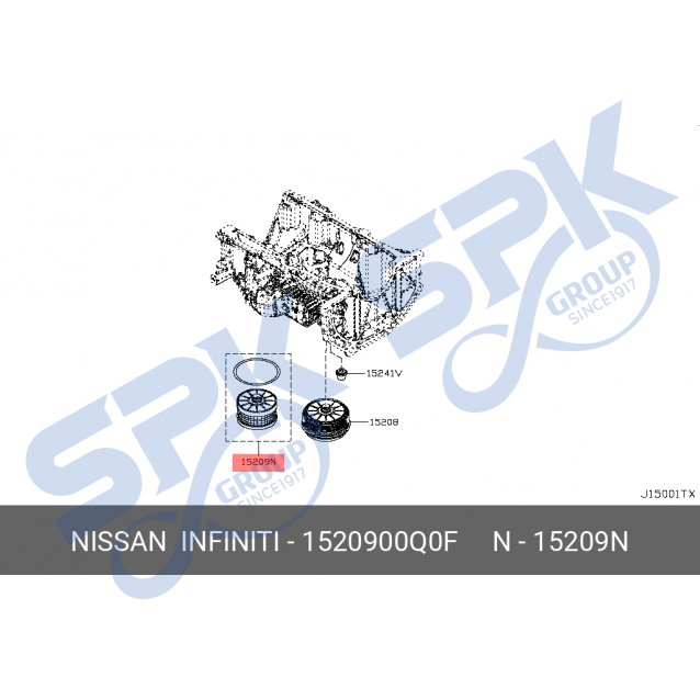 Nissan Oil Filter 15209-00Q0F (Element)