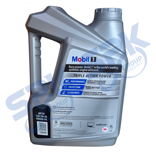 Mobil 1 5W-50 (4L) Triple Action Power Fully Synthetic Engine Oil (145832)