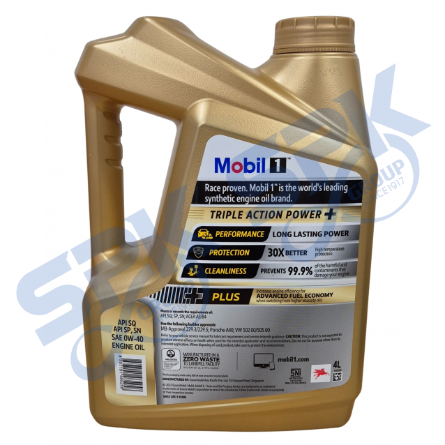 Mobil 1 0W-40 (4L) Triple Action Power Fully Synthetic Engine Oil (145841)